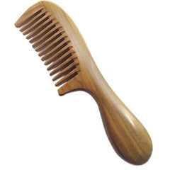 Handicraft Wooden Round Handle Sandal Hair Comb Anti-Static