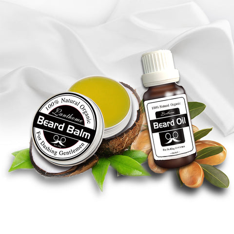 100% Natural Beard Oil + Beard Wax Balm Organic Beard Conditioner