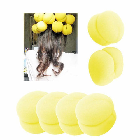 Orange Yellow Balls Soft Sponge Hair Care Curler