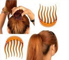 Fluffy Pony Tail Styling Tools Inserted Combs