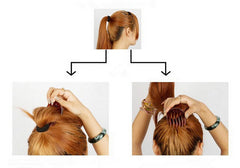 Fluffy Pony Tail Styling Tools Inserted Combs